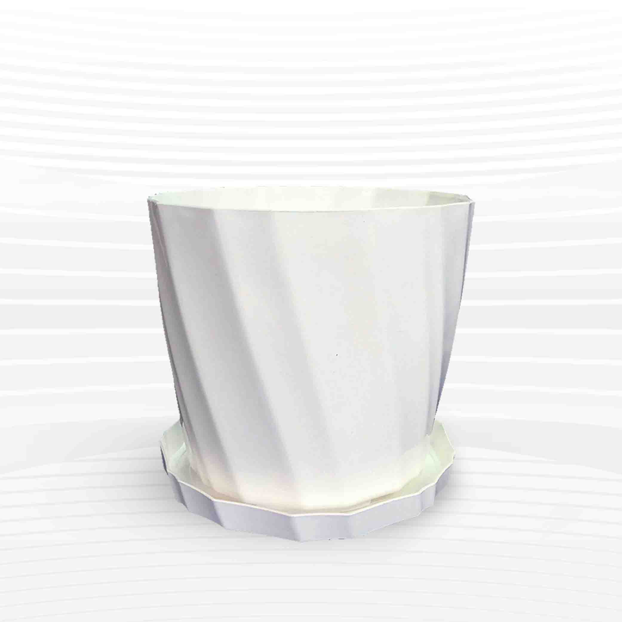 ক্যামেলিয়া প্ল্যান্টার - Camelia Planter With Tray (White)
